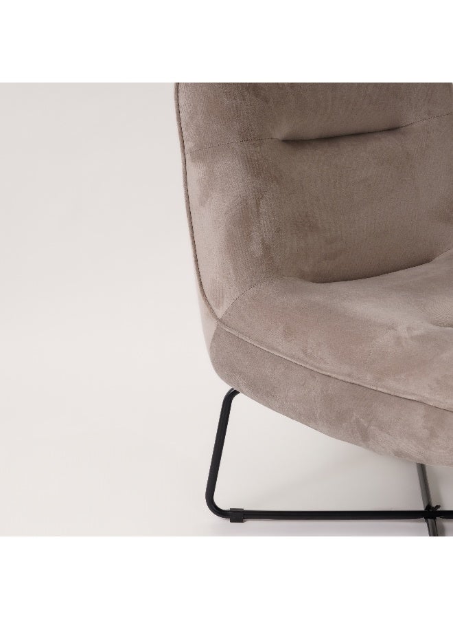 Homez Velvet Grey Chair 66*75*78Cm - Image 2