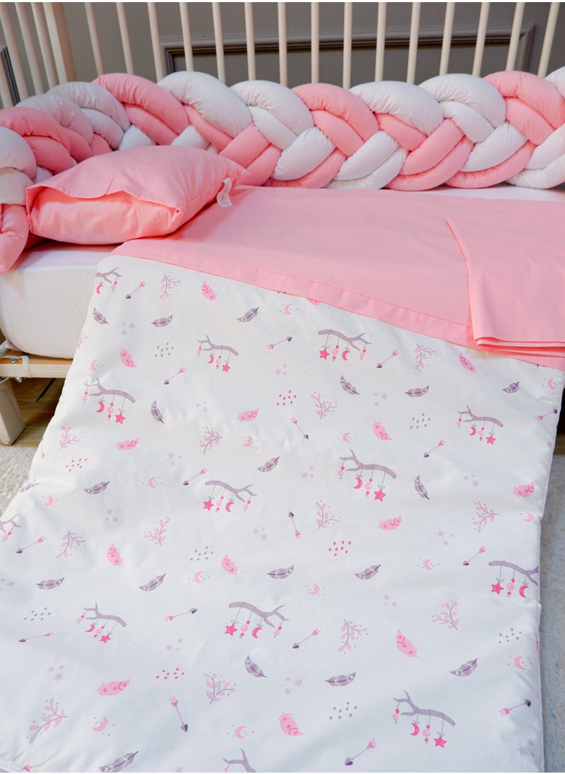 FUN MOMENT Baby Bed Braided Bassinet with Quilt, Pillow and Sheet  - Image 3