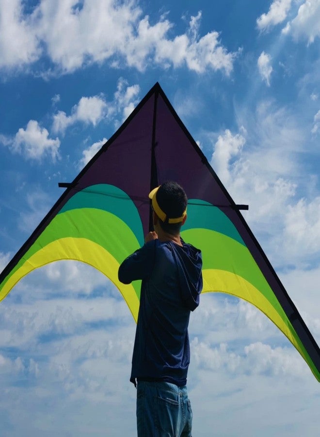 Flying Hoofer Gaint Kite for Adults Easy to Fly, 9ft Huge Delta Kite Come with 98ft Tail (Black and Green). - Image 4