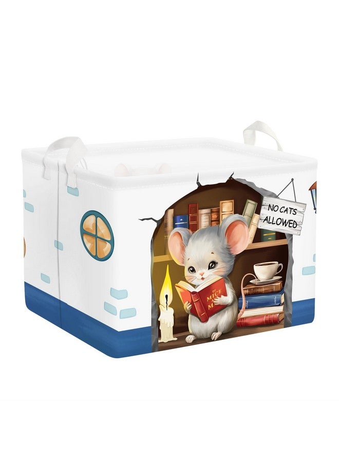 Clastyle Mouse Reading Book Shelf Basket for Classroom Collapsible Toy Gift Kid Storage Basket Baby Clothes Organizer Nursery Bin - Image 1