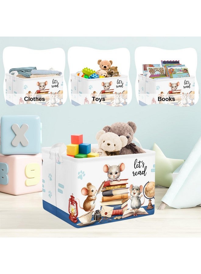 Clastyle Mouse Reading Book Shelf Basket for Classroom Collapsible Toy Gift Kid Storage Basket Baby Clothes Organizer Nursery Bin - Image 5