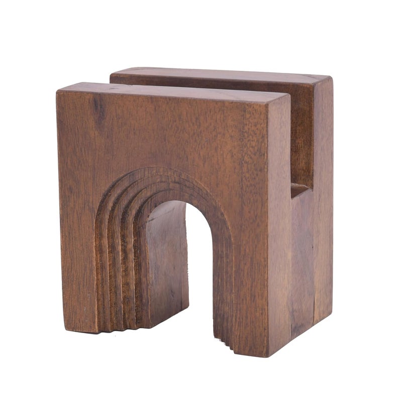 OGGN Antique Handcrafted Decorative Wooden Napkin Holder for Dining Table Napkin Holders for Kitchen Table Napkin Holder for Wash Basin Napkin Stand for Kitchen Dining Table Decoration Brown - Image 5