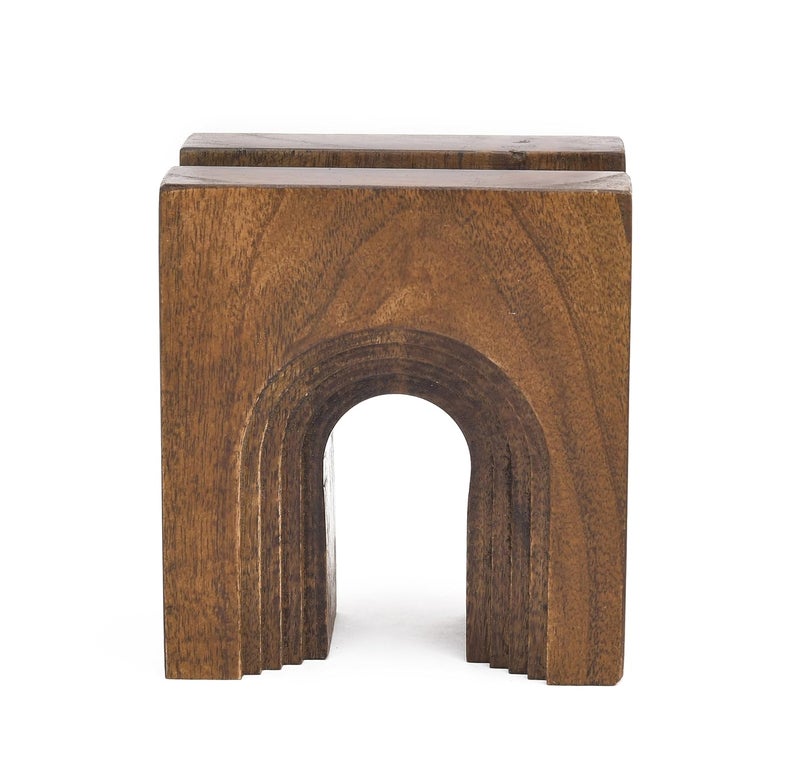 OGGN Antique Handcrafted Decorative Wooden Napkin Holder for Dining Table Napkin Holders for Kitchen Table Napkin Holder for Wash Basin Napkin Stand for Kitchen Dining Table Decoration Brown - Image 3