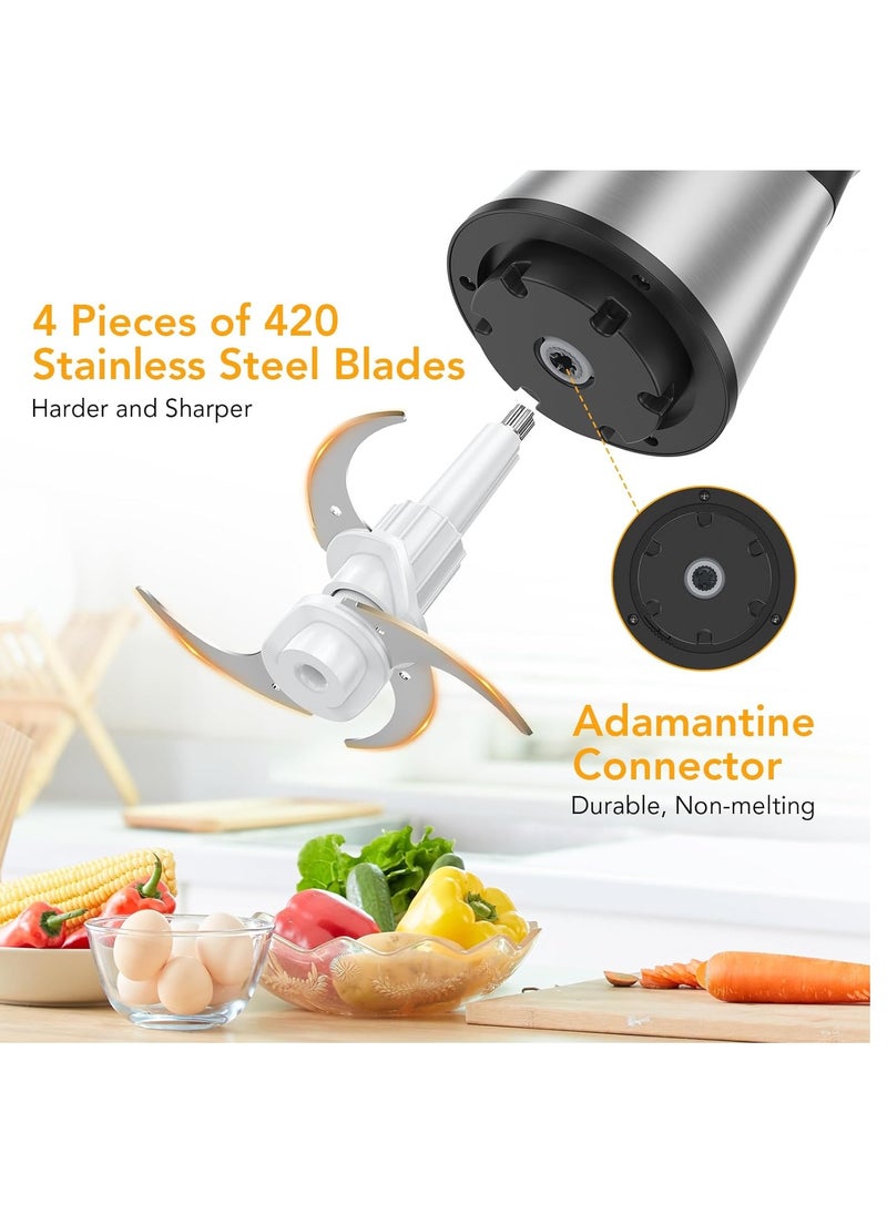 Perfin Electric Chopper 3L Meat Grinder 2 Speed Adjustable Food Chopper for Vegetables and Meat Multipurpose Mincer with Double layer 4-blade blade 300W  - Image 4