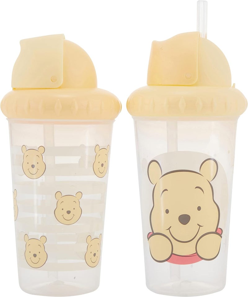 Disney Toddler Sippy Cups - 10 Ounce Pack of Two with Straw and Lid, Leak Proof Design - Image 1