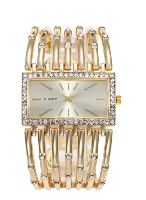 Rectangle Wrist Watch for Women Fashion Ladies Analog Quartz Wristwatch Stainless Steel Diamond Bracelet Watch