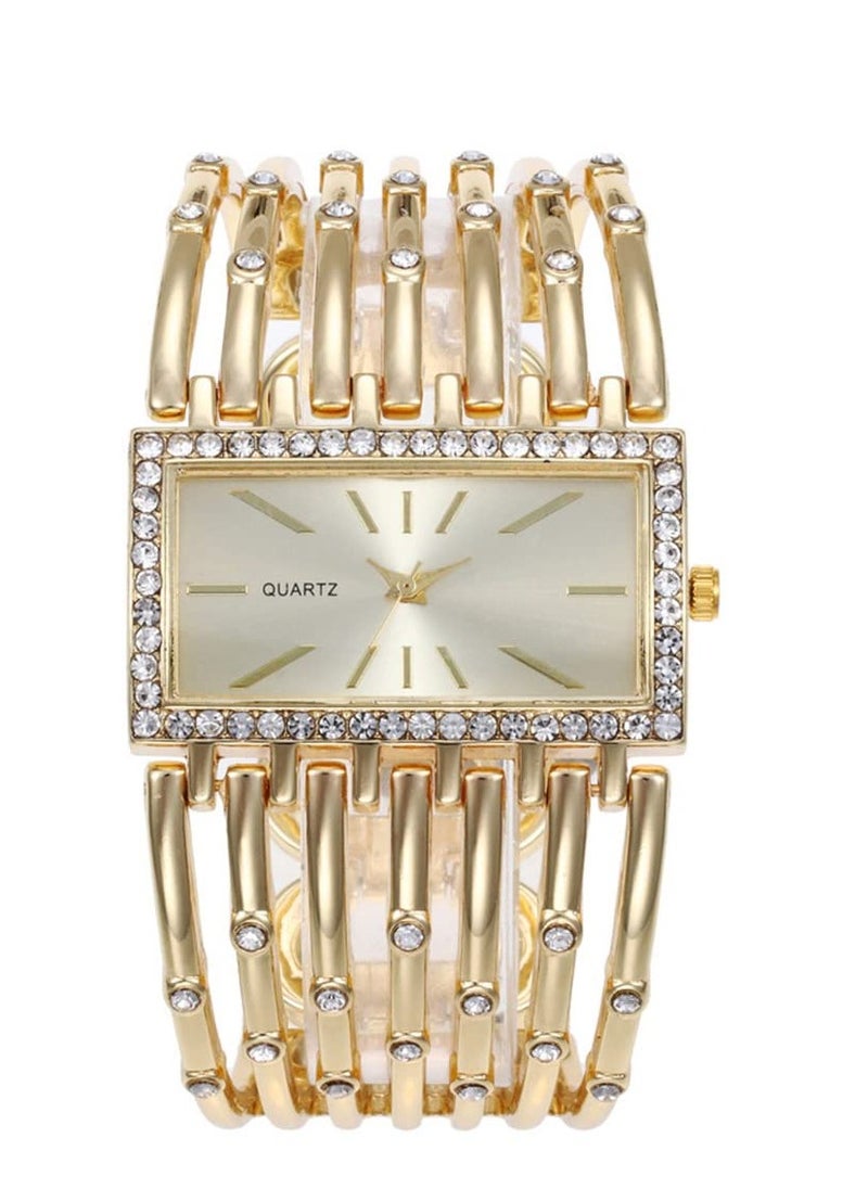 Rectangle Wrist Watch for Women Fashion Ladies Analog Quartz Wristwatch Stainless Steel Diamond Bracelet Watch