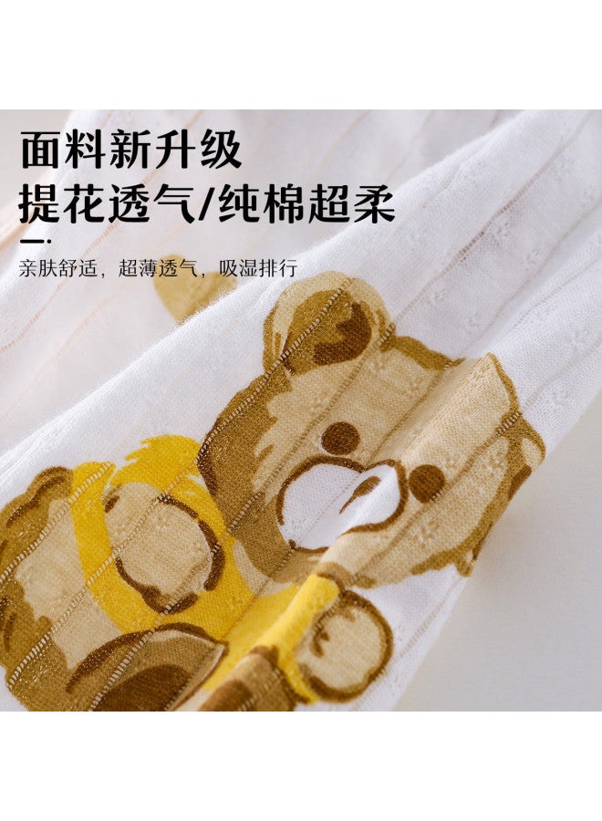 Doxiluka baby Open-crotch Pants Summer Breathable Capris Thin Cotton Casual Pants With Cartoon Prints - Image 4