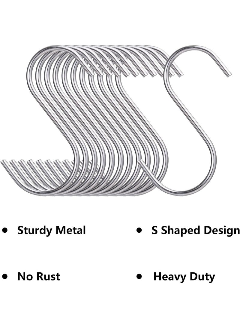 هابي هوم 20 قطعة من خطافات التعليق على شكل حرف S لأدوات المطبخ والاواني وورش العمل والاواني والملابس والحقائب ومناشف الحمام والحديقة والنباتات - Image 2