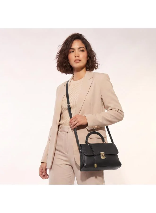Sasha Sasha Textured Crossbody Bag with Button Closure