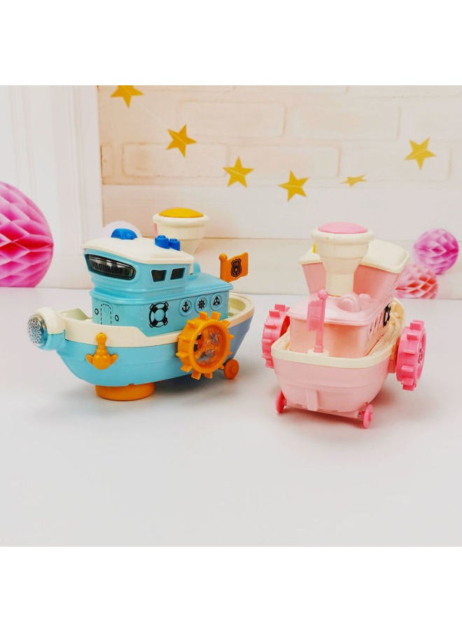 Generic - Electric Universal Sound And Light Simulation Cruise Ship Ship Model Boys And Girls Children Toy Car Car Light Music Trembles-Color:Electric Cruise Ship-green - Image 1