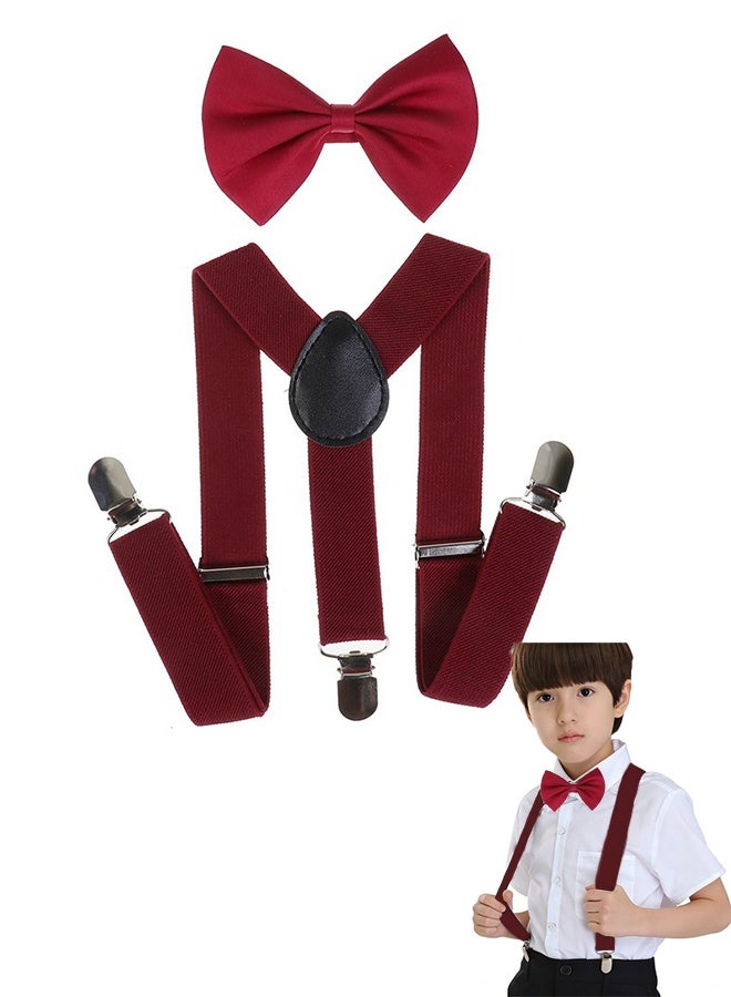 KANGLI Adjustable Kids Y Suspender Bowtie Necktie Sets for 6 Months to 13 Year Old Boys & Girls - Image 1