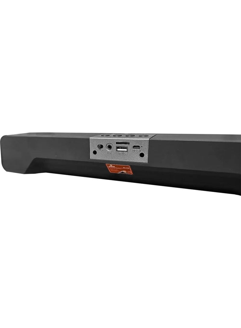 جاما مكبر صوت بلوتوث ذو صوت جهير قوي، يدعم منفذ USB وبطاقة SD ومنفذ AUX، موديل GT-119، لون أسود - Image 2