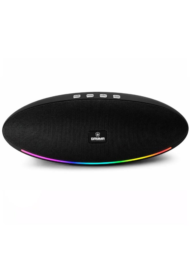جاما مكبر صوت محمول بلوتوث Gamma GT-710 RGB مع صوت جهير قوي، يو إس بي، بطاقة SD، ومداخل أوس، باللون الأسود - Image 1