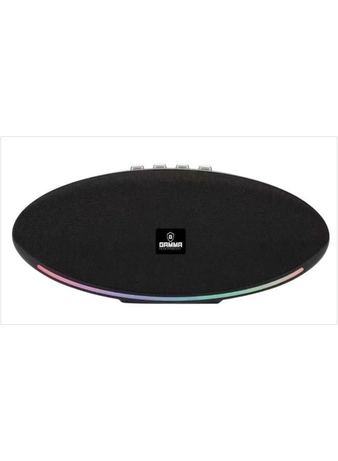 جاما مكبر صوت محمول بلوتوث Gamma GT-710 RGB مع صوت جهير قوي، يو إس بي، بطاقة SD، ومداخل أوس، باللون الأسود - Image 3