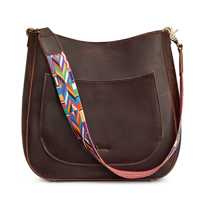 S-ZONE Women Genuine Leather Hobo Bag Crossbody Bucket Purse Vintage Shoulder Handbag with Woven Strap - Image 1