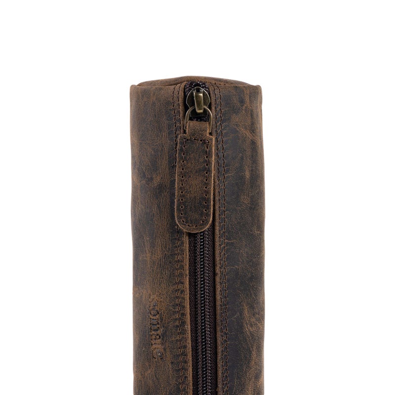 KomalC حافظة أقلام جلدية مصنوعة يدويًا حقيبة أقلام أنيقة وعملية هدية مثالية للفنانين مناسبة للمكتب من كومال سي - Image 5