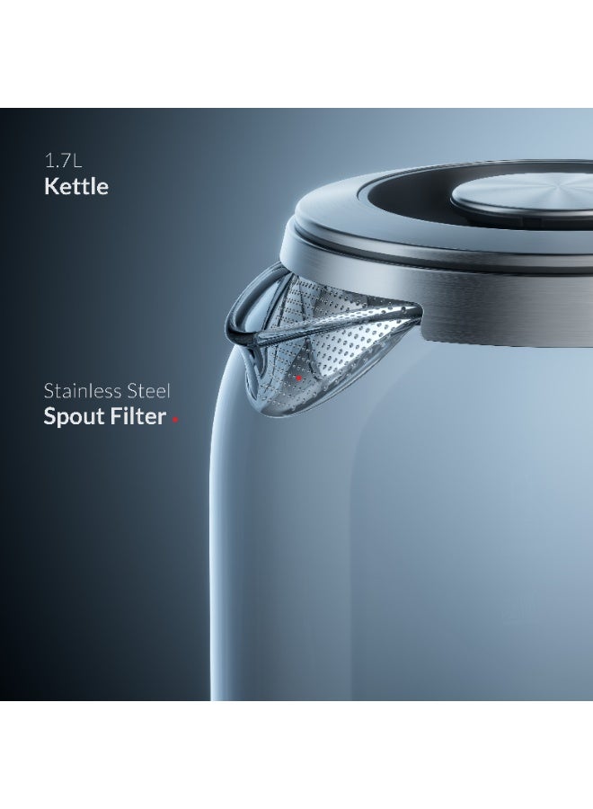 Feller Germany EK730 Electric Kettle, 1.7L German Schott Glass, 2200W Fast Boil, Strix Control, BPA Free (Stainless Steel) - Image 4