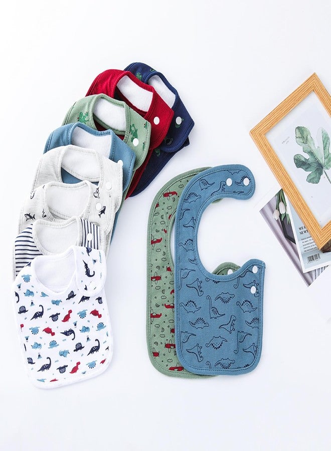 Hakochia Waterproof Baby Bibs Organic Cotton Soft Absorbent Baby Bandana Drool Bibs With Adjustable Snaps for Boys Teething and Drooling 0-36 Months - Image 5