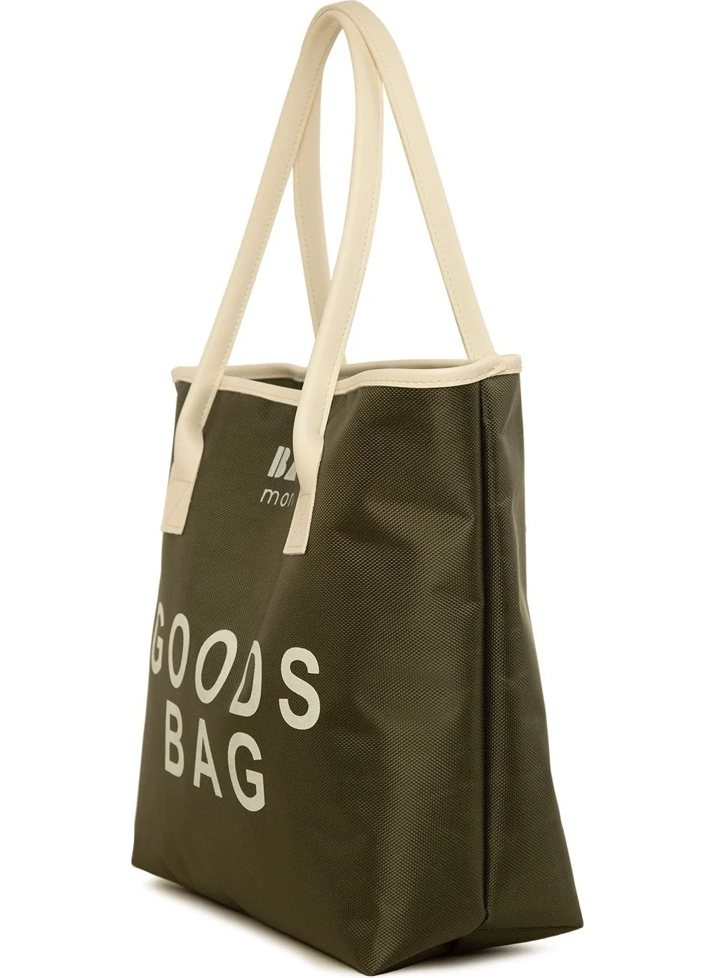باجموري Khaki Printed Leather Garnished Tote Bag