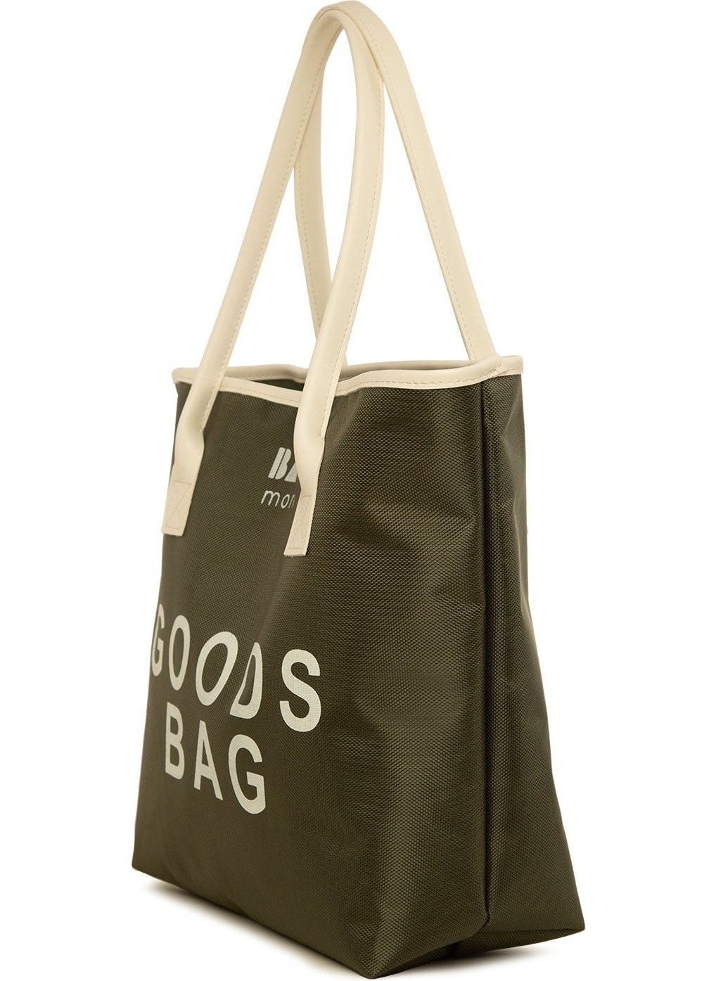 Bagmori Khaki Printed Leather Garnished Tote Bag  - Image 2