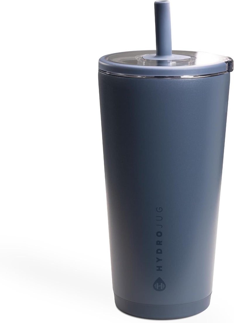 إبريق مائي HydroJug Everyday Tumbler 14 أوقية – كوب معزول مبطن بالسيراميك مع قشة وغطاء ناعم الملمس، مناسب لحامل الأكواب، عزل مزدوج الجدران بالتفريغ، كوب سفر قابل لإعادة الاستخدام – فهد بني - Image 1