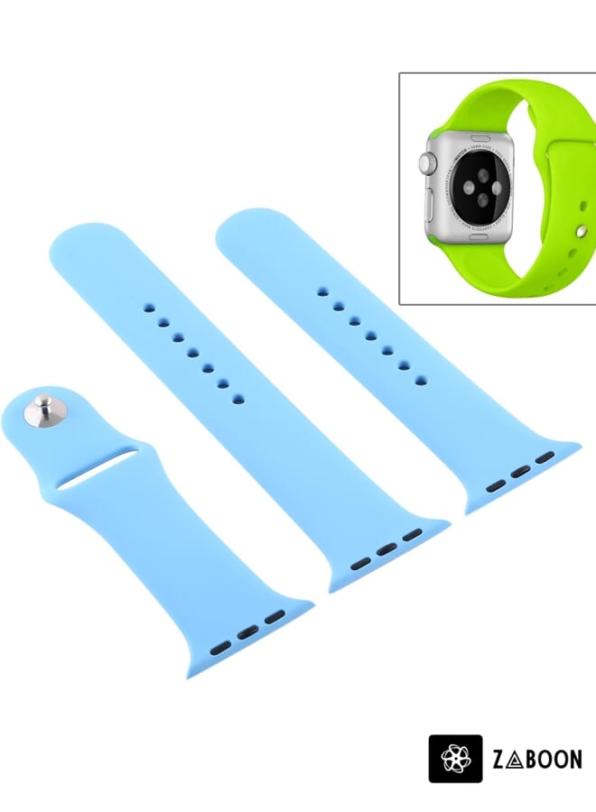 Zaboon Apple Watch Series 7 41mm / 6 & SE & 5 & 4 40mm / 3 & 2 & 1 38mm High-permance Ordinary & Longer Rubber Sport Watch Band with Pin-and-tuck Closure - Image 1