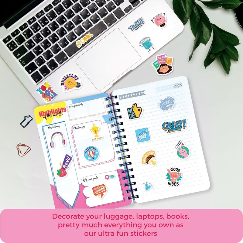 Doodle Sticker Book for Journal with 450+ Cute Stickers | Perfect for Journaling, Scrapbook Projects, Décor & Page Decoration | 450+ Stickers | A5 Book with 10 Pages - Image 4