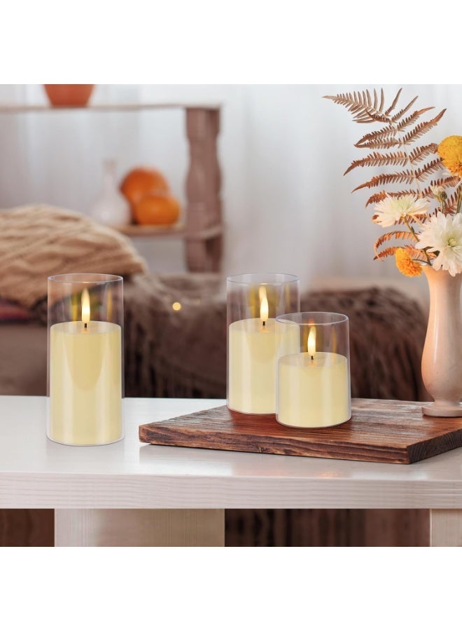 Toriseek Flameless LED Candles with Timer, Remote Control, Flickering LED Pillar Candle Battery Powered, Pack of 3 for Festival Wedding Cafe Home Party Decor - Image 2