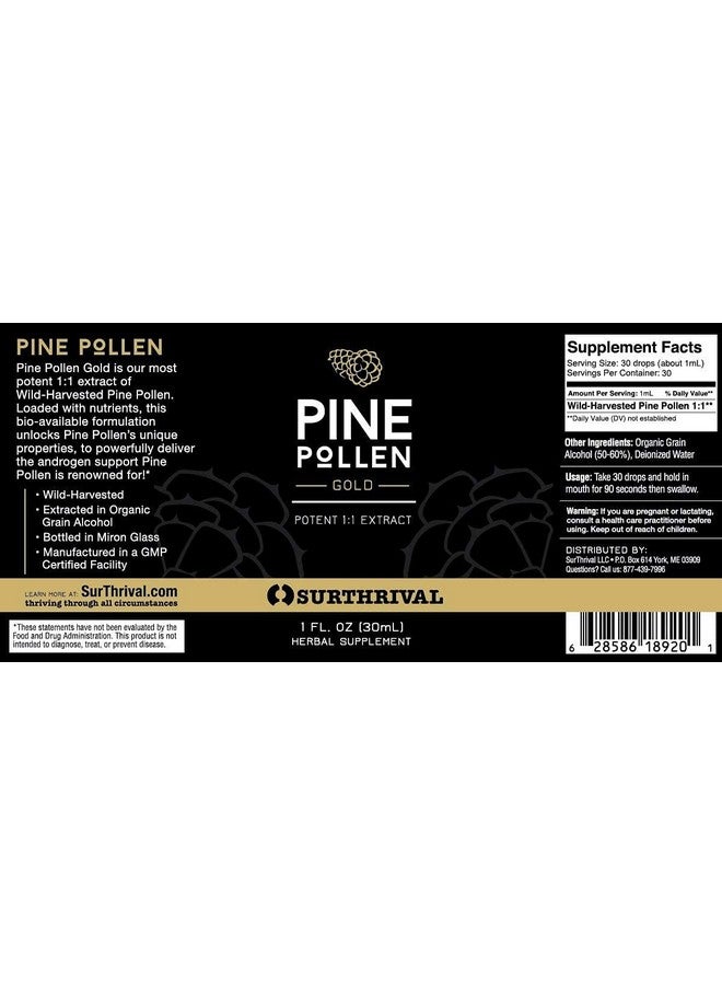 Surthrival: Pine Pollen Gold Liquid, 1 oz by Surthrival - Image 2