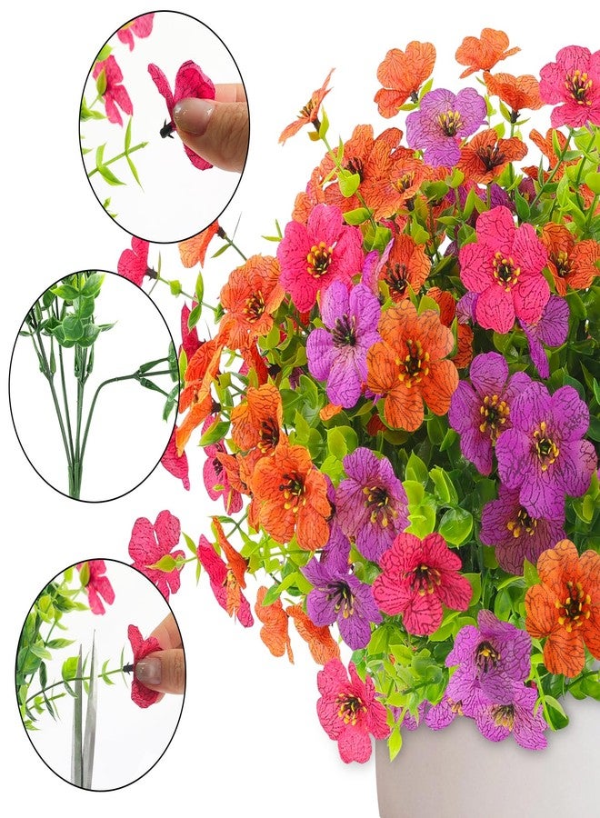 ATTGREAT 12 Bundles Artificial Flowers Outdoors, UV Resistant Artificial Outdoor Plants, Faux Daisy Eucalyptus Flowers Fake Plants Outdoor Garden Porch, Spring Silk Flowers Decor, Mix - Image 5