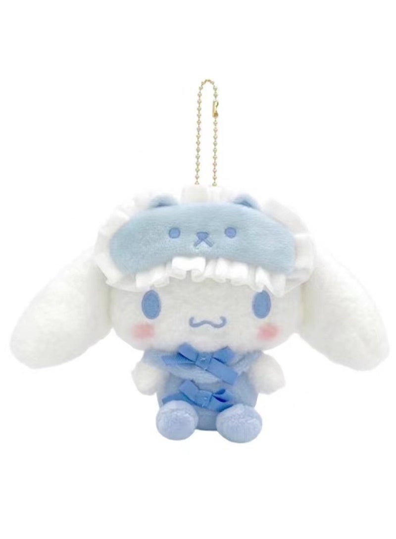 Cute Plush Pendant Eye Mask Pajamas Toy Keychain School Bag Pendant (Cinnamon Dog)  - Image 1