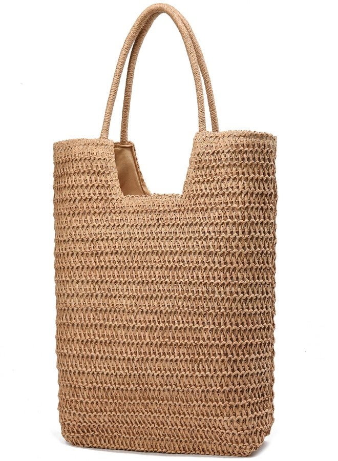 YAVCOOL Straw Beach Bags for Women Woven Beach Tote Bag Casual Boho Large Shoulder Handbags Purse for Vacation Holiday - Image 1