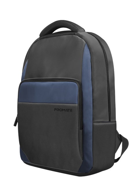 Promate Travel Laptop Backpack, Premium Durable with Multiple Spacious Compartments, Water-Resistance, Mesh Padded Strap, for 15.6-inch Laptops, Tablets, Limber-BP.Black