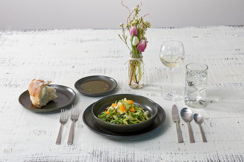 Fortessa Sound Stoneware 16 Piece Dinnerware Set Service for 4 Forest - Image 4