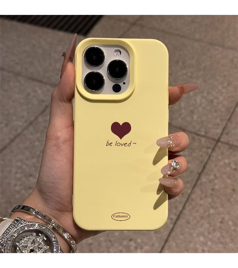 Liquid Frosted Shell Phone Case For iPhone 15 Plus Red Heart Pattern Anti Drop Scratch Protection - Image 1