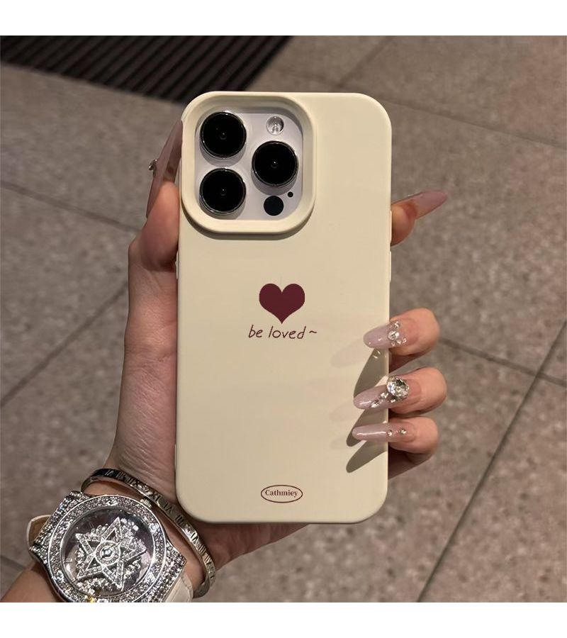 Liquid Frosted Shell Phone Case For iPhone 15 Plus Red Heart Pattern Anti Drop Scratch Protection - Image 2