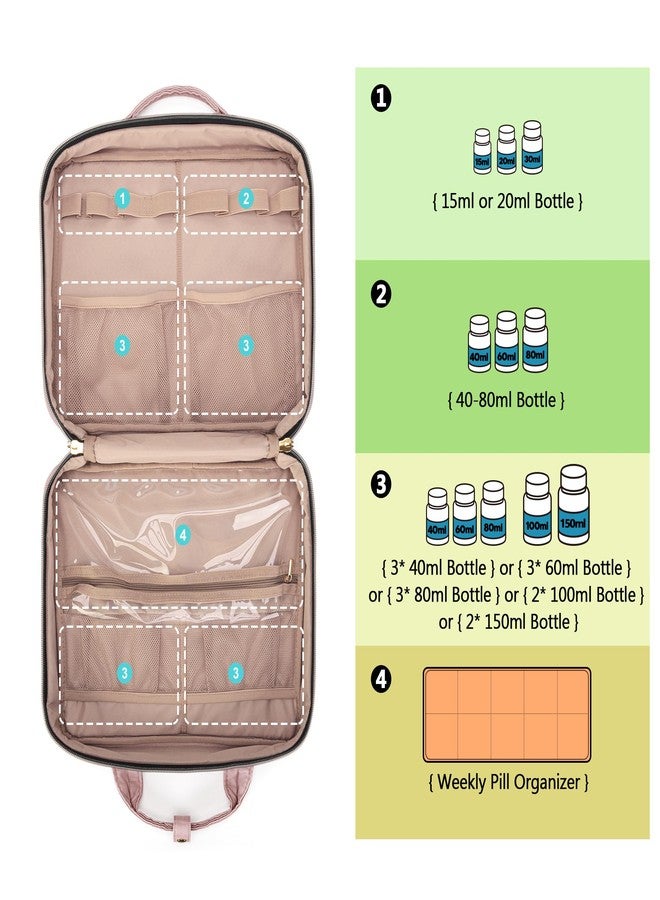 Damero Pill Bottle Organizer Bag, Travel Medicine Bag Organizer, Medicine Organizer and Storage for Pills, Vitamin, Fish Oil, Medical Supplements for Women and Men, Misty Rose - Image 2
