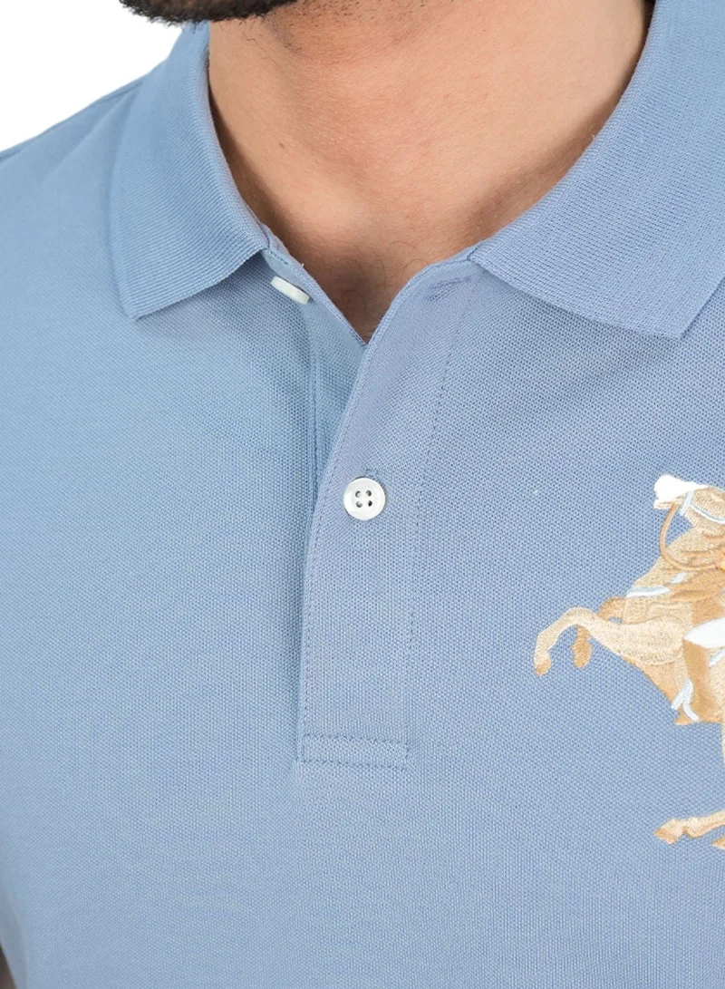 Giordano  Men’s Slim Fit Napoleon Embroidery Lycra Pique Polo for Men | Best Price UAE