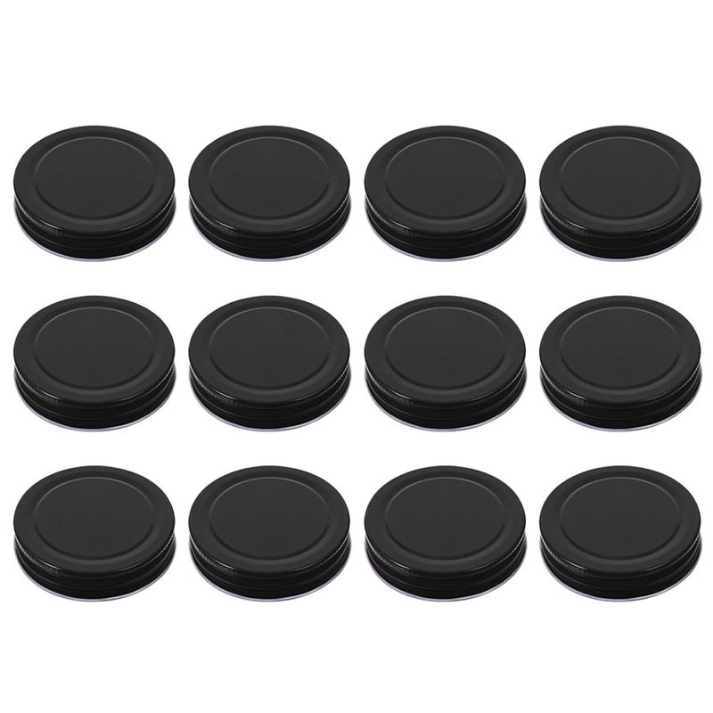 70mm Black Tinplate Mason Jar Lids 16pcs Replacement Sealing Caps for Canning Food Storage - Image 2
