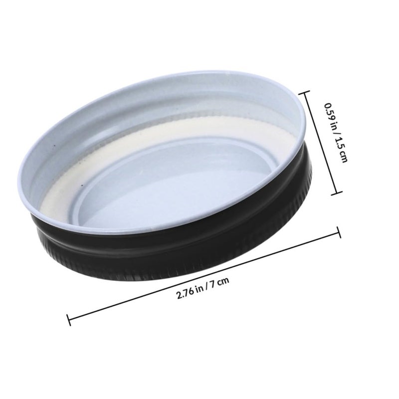 70mm Black Tinplate Mason Jar Lids 16pcs Replacement Sealing Caps for Canning Food Storage - Image 3