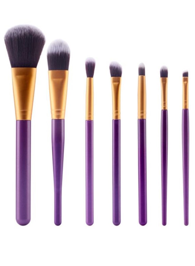 7-Piece Multi Function Makeup Brush Set Gold/Purple/Black