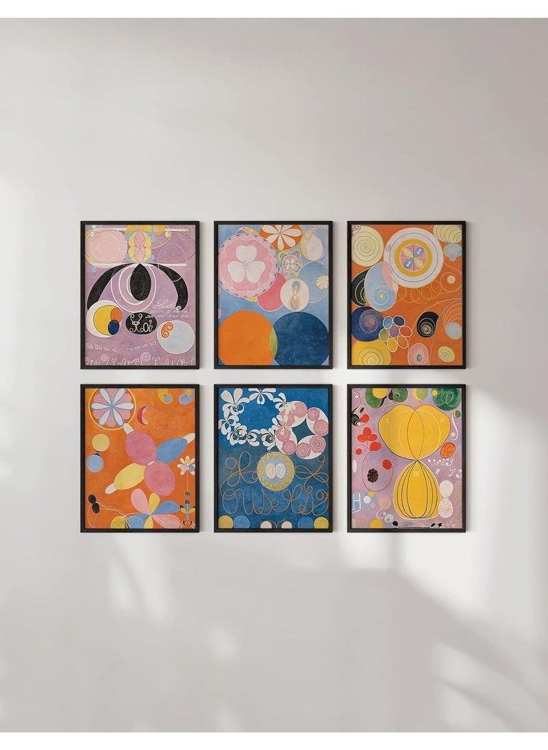 Today Idea - Today Idea Abstract Art Set of 6 Boho Chic Wall Decor | Contemporary Matisse-Inspired Artwork | Modern Framed Art Prints (Hilma Af Klint, 8x10 Unframed) - Image 1
