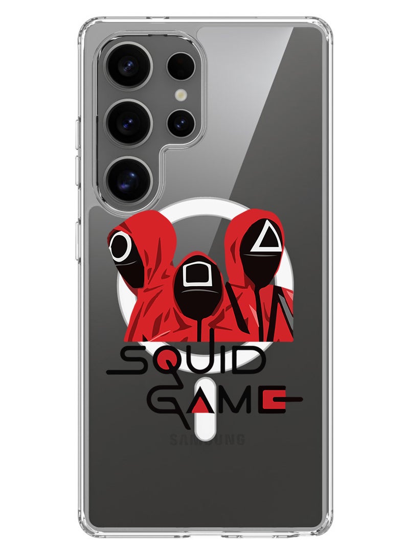 Theodor Magnetic Case for Samsung Galaxy S25 Ultra 6.9-inch Compatible with MagSafe Wireless Charging, Shockproof Phone Bumper Cover Squid - Image 1