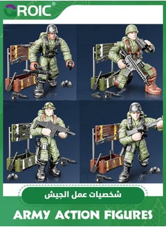 GROIC Army Men Set Military Action Figures Mini Soldier Model Toys,Team Toy Soldiers Action Figures Playset with Military Accessories for Kids,Soldier Building Block Toy  - Image 3
