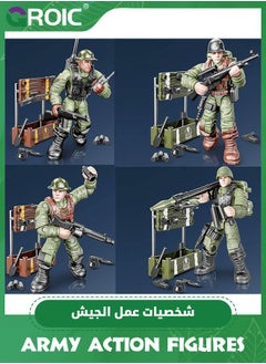 GROIC Army Men Set Military Action Figures Mini Soldier Model Toys,Team Toy Soldiers Action Figures Playset with Military Accessories for Kids,Soldier Building Block Toy  - Image 4