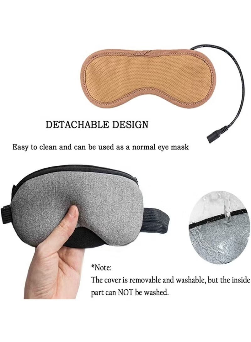 Heated Eye Mask with Aromatic Steam – Adjustable Temperature (35-50°C) & Timer, USB Powered, Washable Cover, Moist Heat Compress for Eye Fatigue & Dry Eye Relief, Home Office Sleep Shading - Image 5