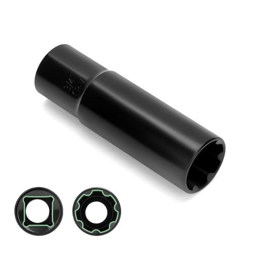 Glorider 7 Spline Lug Nuts Key Socket, 1/2 Inch Drive Impact Square Tool - Quickly Remove M14x1.5, M14x2.0 and 9/16 Wheel Lug Nuts | 1 Pc (Black) - Image 1