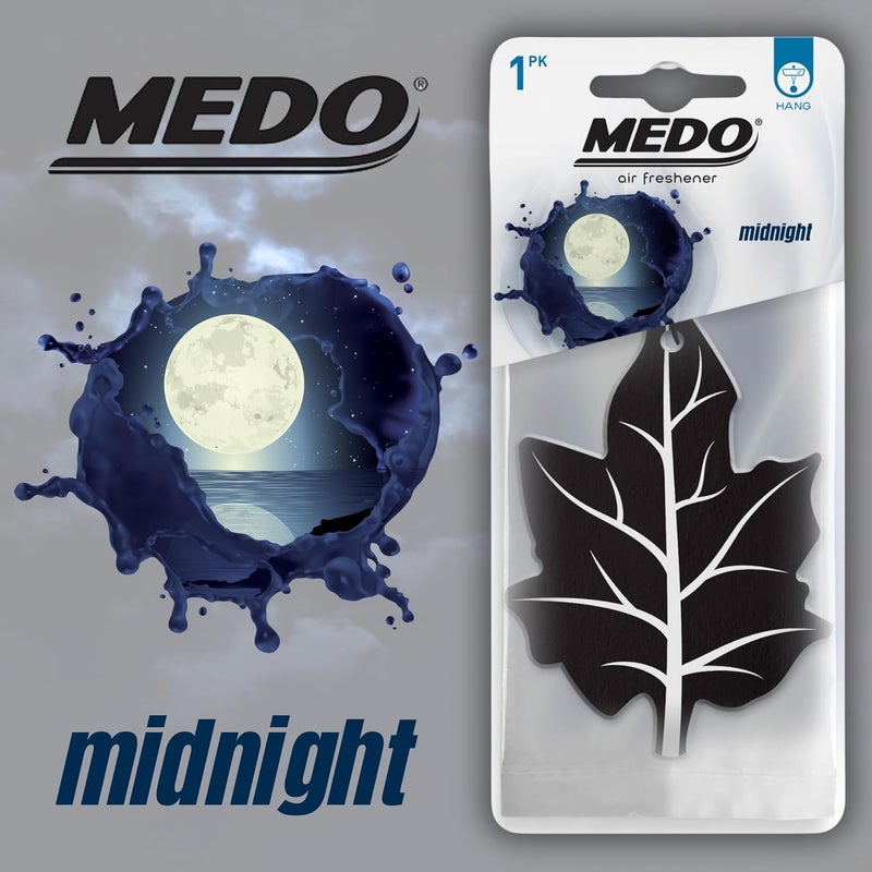 MEDO Leaf Hanging Car Air Freshener - 6 Pack Midnight Scent - Image 3