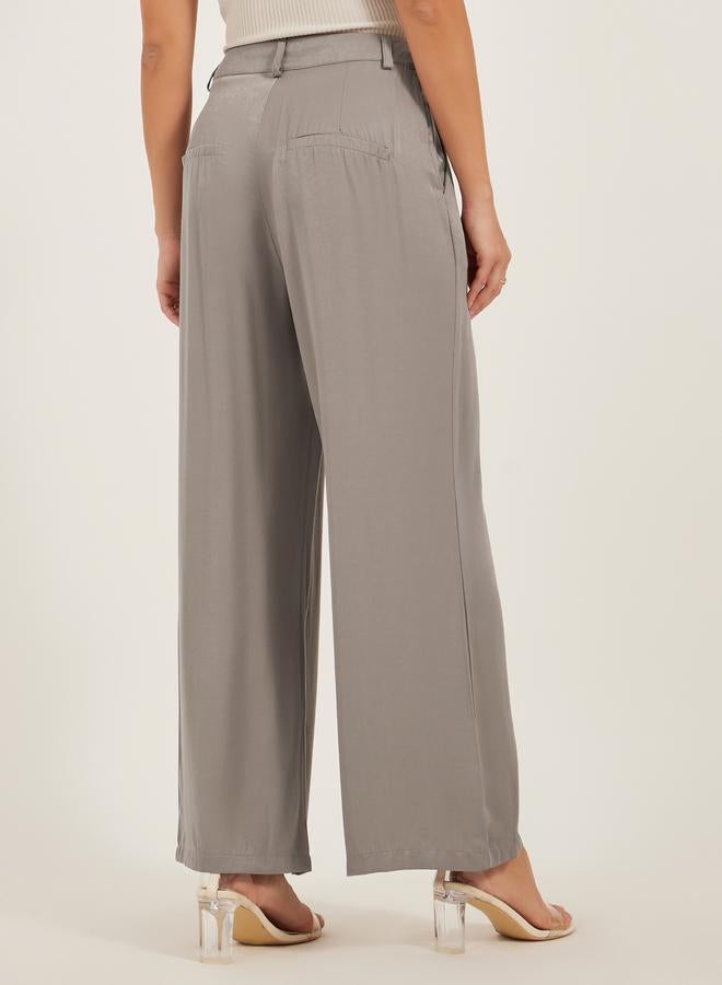 ستايلي بنطلون واسع بكسرات مع حزام - Image 4